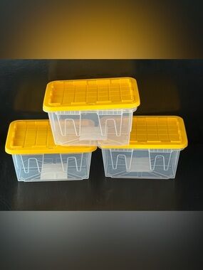 Lowes Teeny Tote tiny mini miniature clear stackable storage bin with snap lid